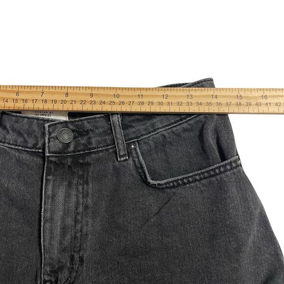 Forever 21 Womens Jean Shorts Size 28 Black Distressed Ripped Mid Rise Denim - Picture 6 of 9